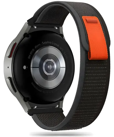 Tech-Protect Nylonarmband schwarz/orange / Armband für Samsung Galaxy Watch / 4/5/5 Pro/6/7/FE / Nylon