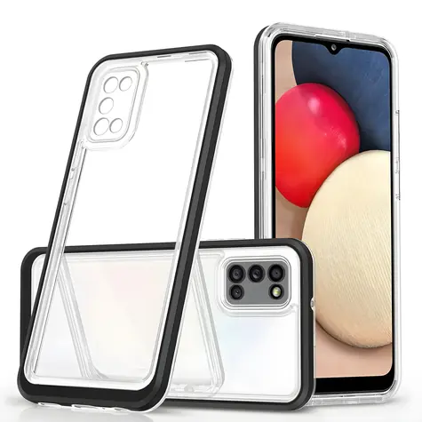 Hurtel Clear 3in1 Samsung Galaxy A03s schwarz / Hülle / 3in1 / Gelrahmen