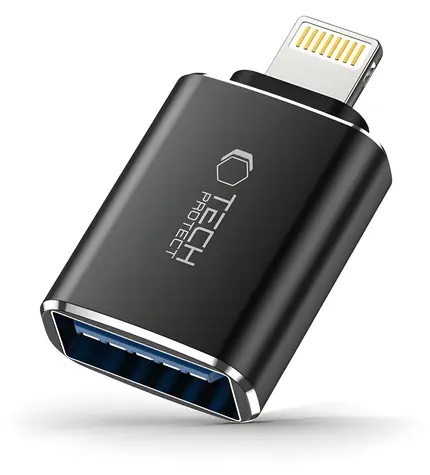 Tech-Protect UltraBoost schwarz / OTG-Adapter / Lightning - USB-A