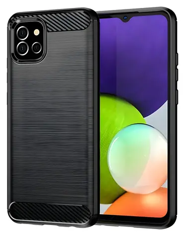 Hurtel Carbon Case schwarz / Schutzhülle / Carbon-Optik / Samsung Galaxy A03s