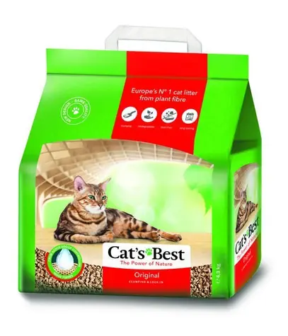 Cat's Best Original 10 l / Katzenstreu / Holzfaser / klumpend / 4,5 kg / mit holzigem Duft