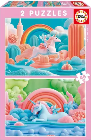 Educa Puzzle Magische Einhörner / 2x48 Teile