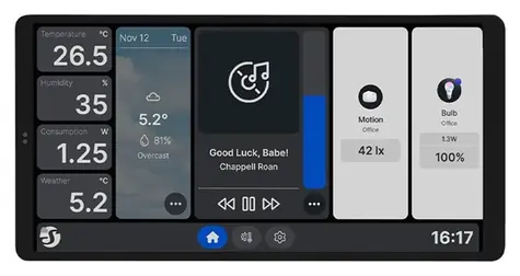 Shelly Wanddisplay X2 weiß / Wanddisplay / WLAN, Bluetooth / 6,95"-Touchscreen / 5A-Relais