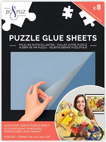 JIG&PUZ Klebefolie für Puzzles / 8 Blatt / 29,7 × 21 cm / für 1000 Teile