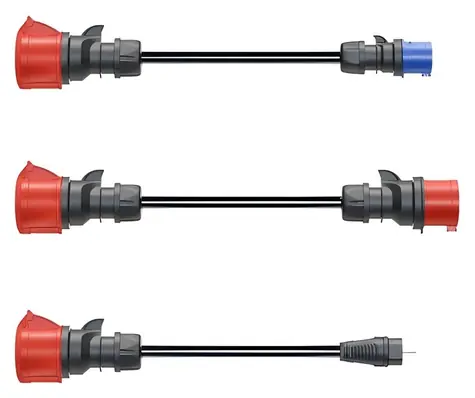 go-e Adapterset CH-04-07 Gemini flex 22 kW schwarz / Ladeadapterset / 3-teilig / 30 cm