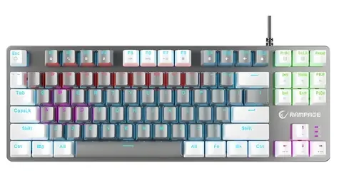 Rampage Snug weiß-grau / Gaming-Tastatur / mechanisch / KRGD Blue / RGB / kabelgebunden