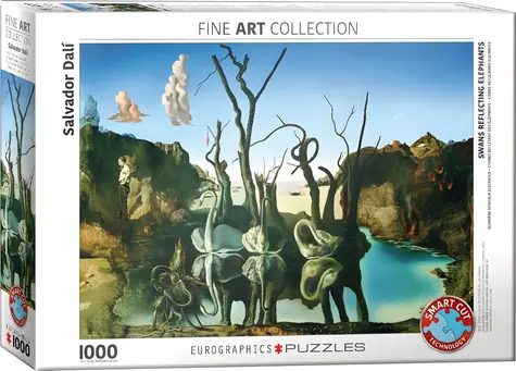 EUROGRAPHICS Puzzle Schwäne spiegeln Elefanten / 1000 Teile / 67,63 x 48,89 cm
