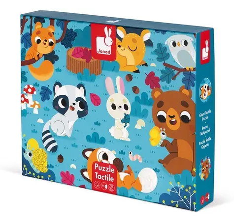 JANOD Tastpuzzle Waldtiere / 20 Teile / mit Poster