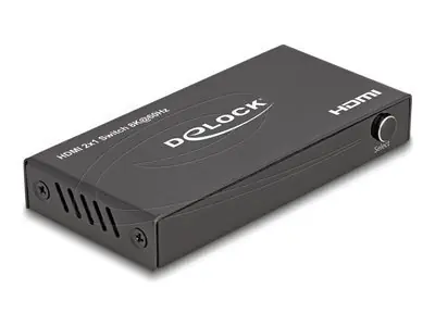 DeLock HDMI UHD Switch (2 x HDMI Eingang, 1 x HDMI Ausgang), schwarz / Switch / 8K 60 Hz / Fernbedienung / Kabellänge 0,75 m