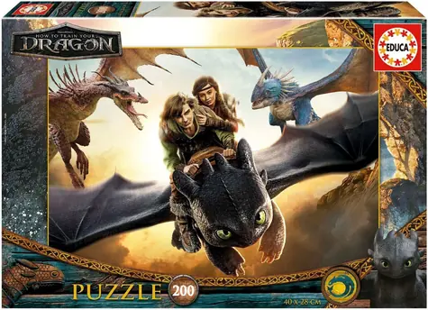 Educa Puzzle Drachenzähmen leicht gemacht / 200 Teile / 40 x 28 cm