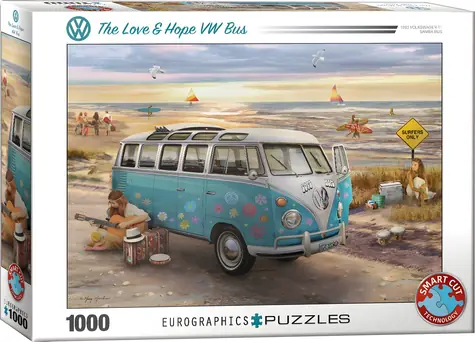 EUROGRAPHICS Puzzle VW Bus - Liebe und Hoffnung / 1000 Teile / 67,6 × 48,9 cm