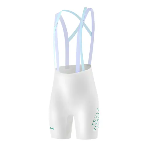 Rockbros YDDK017-1 weiße Damen-Radhose mit Trägern / gepolstert / Größe M