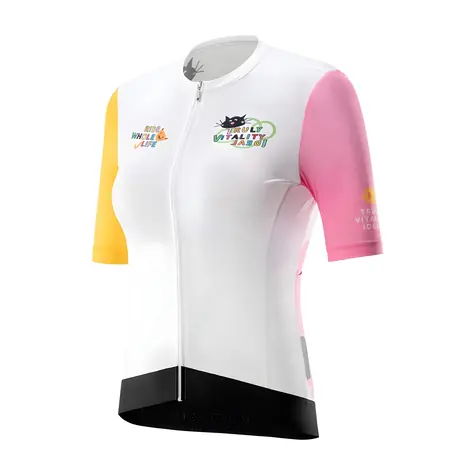 Rockbros 15210005003 weißes Damen-Radtrikot mit Aufdruck, Größe S