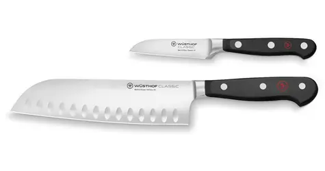 Wüsthof CLASSIC / Messerset / 2-teilig / Santoku 17 cm / Gemüsemesser 8 cm
