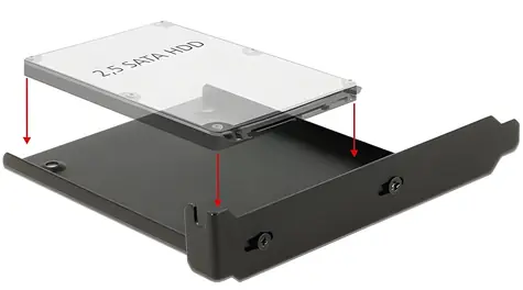 DeLock Rahmen für 2,5"-Laufwerk an PCI-Steckplatz / Adapter / 1x 2,5" / PCI-Steckplatz