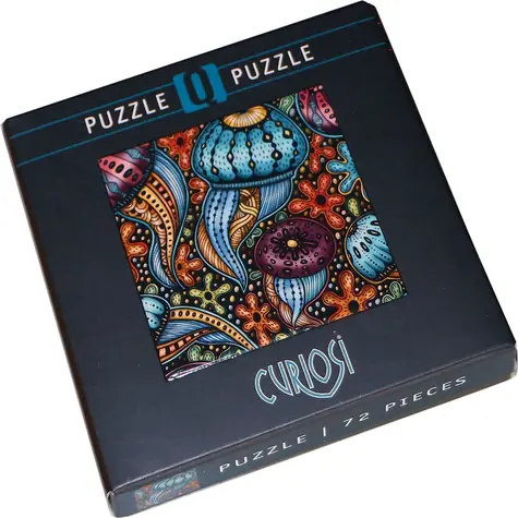 CURIOSI Quadratisches Puzzle Q Life: Bunte Quallen / 72 Teile / 12,5 × 12,5 cm