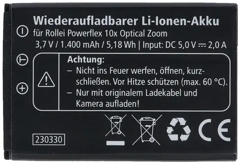 Rollei Ersatzakku für Powerflex 10X Kamera / Akku / Ersatzakku