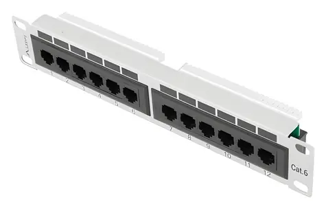 Lanberg Patchpanel 10" grau / Patchpanel / 12 Ports / 1 HE / Cat.6 UTP