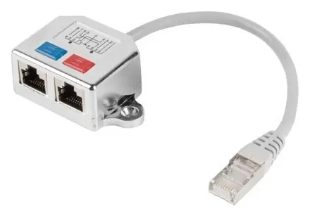 Lanberg AD-0026-S silber / Splitter / RJ45 auf 2x RJ45 / FTP