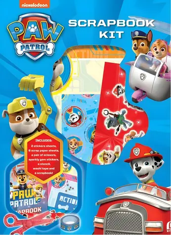 NICKELODEON Paw Patrol Schneideset / Schere, Aufkleber und Vorlage / Notizbuch mit farbigem Papier