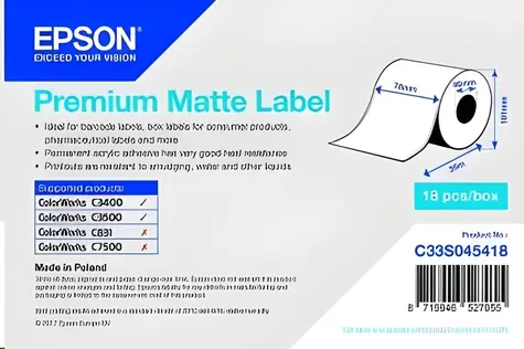 Epson Premium Matte Etiketten 76x35 mm / Etiketten / Endlosrolle