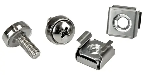 StarTech M5 Käfigmuttern und -schrauben / Rack-Montagesatz / 100 Stück / Silber