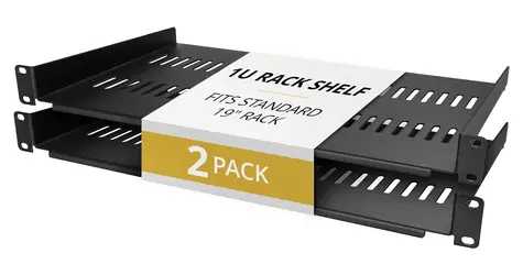 StarTech Rack-Einschub 1HE schwarz / Rack-Einschub / 19" / Tragfähigkeit 20 kg / Stahl / 2 Stück pro Packung