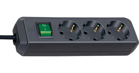 Brennenstuhl ECO-Line schwarz / Verlängerungskabel / 3-fach Steckdose / 1,5 m / Ein-/Ausschalter
