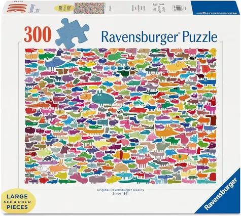 Ravensburger Puzzle 387 Hunde & 1 Katze XXL / 300 Teile / Größe 49x36 cm
