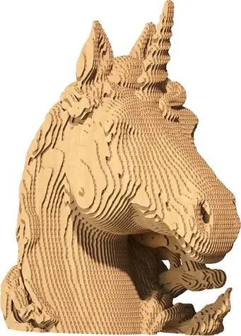 3D-Puzzle Einhorn aus Karton / 65 Teile / Karton / ohne Klebstoff / Modellgröße ca. 18 x 19 x 9 cm