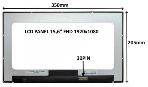 15,6" SIL LCD-Panel FHD IPS matt / Ersatzteil / 1920 x 1080 / 30 Pins / ohne Griffe / LED