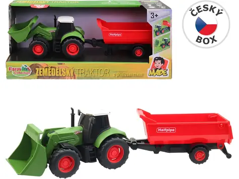 FARM COLLECTION Traktor mit Schwungradanhänger / mit Sound und Licht / 1:32 / 30 cm / ab 3 Jahren