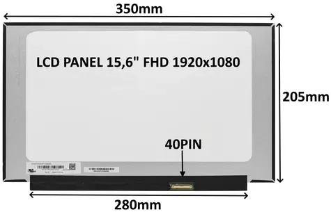 15,6" SIL LCD-Panel FHD IPS matt 144Hz / Ersatzteil / 40-PIN / ohne Griffe / LED