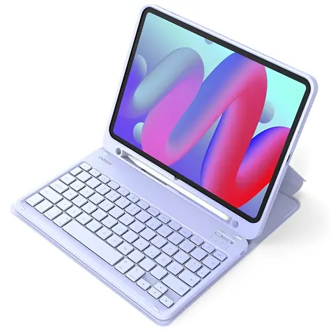 Inateck Tastatur für iPad 11" und iPad Air 4./5. Generation, lila / Tastatur / Bluetooth / QWERTZ-Tastatur / USB-C-Ladefunktion