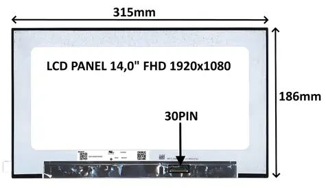 14" SIL LCD-Panel, 30-Pin, ohne Griffe / LCD-Panel für Notebooks / FHD 1920x1080 / IPS matt