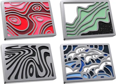 HyperX Abstract Series / Magnetische Abzeichen / für HyperX-Tastaturen / 4 Stück pro Packung