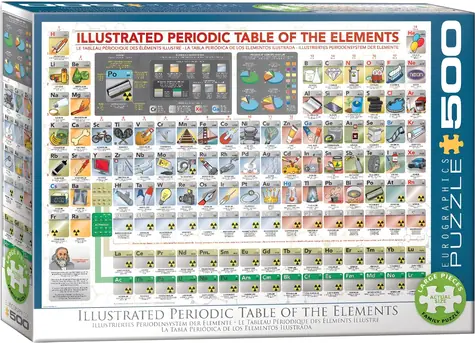 EUROGRAPHICS Puzzle Illustriertes Periodensystem der Elemente XL / 500 Teile / extra große Teile / 67,63 × 48,89 cm