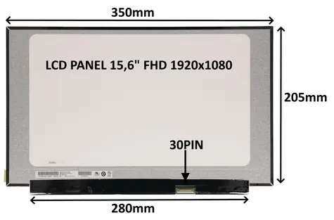 15,6" SIL LCD-Panel FHD IPS matt (77021571) / Ersatzteil / 30-polig / ohne Griffe / LED
