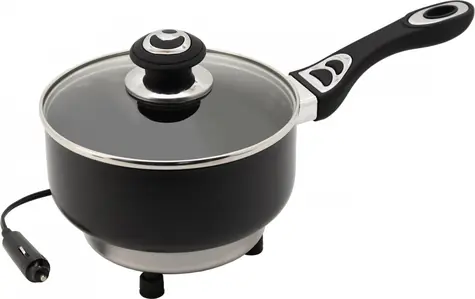 Compass Heiztopf 1,9 l mit Deckel / Reisetopf fürs Auto / 12 V / 165 W / Antihaftbeschichtung