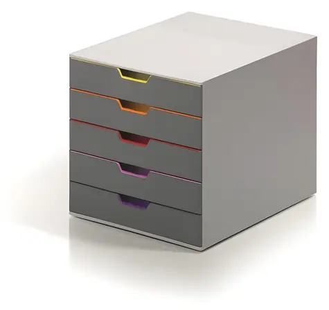 Durable VARICOLOR-Farbmischung / Schubladenbox / 5 Schubladen / C4-Format / Kunststoff