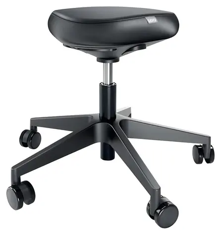 Leitz Ergo schwarz / Ergonomischer Hocker / 360°-Rollen / Tragkraft 110 kg / höhenverstellbar 47-60 cm