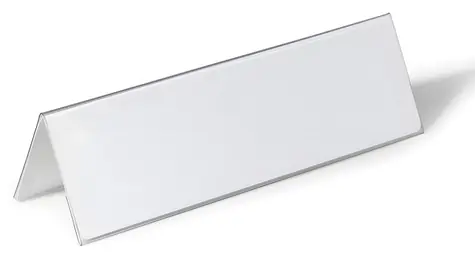 Durable Namensschild für den Schreibtisch, 105/210 x 297 mm, transparent / Namensschild für den Schreibtisch / austauschbare Einlagen / beidseitig lesbar