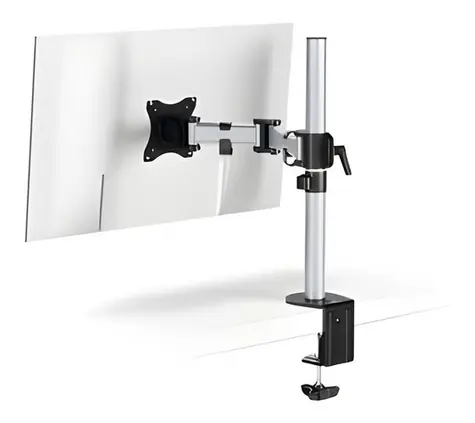 Durable SELECT Silber / Tischmonitorhalterung / VESA 75-100 mm / Tragkraft 8 kg / 13-27 Zoll / neigbar, drehbar