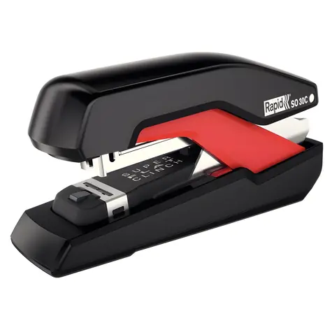 Rapid Supreme Omnipress SO30c schwarz/rot / Hefter / kompakt / 30 Blatt / SuperFlatClinch