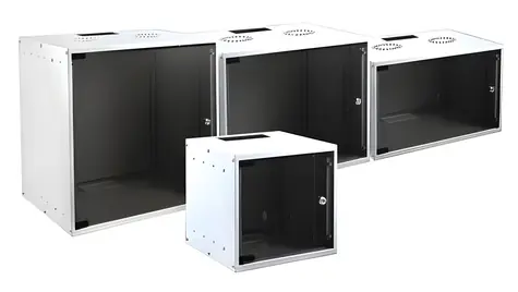 EFB WGB-1909WS.45 weiß / Wandschrank / 9 HE / Tiefe 450 mm / Tragfähigkeit 80 kg / unmontiert