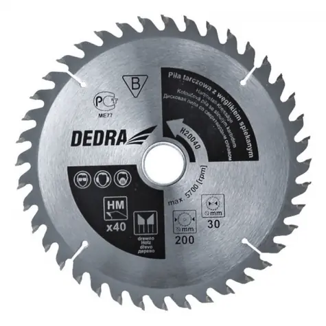 Dedra H40060 / Sägeblatt für Kreissägen / Durchmesser 400 x 30 mm / Zähnezahl 60 / Sinterhartmetall