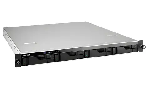 Asustor Lockerstor 4RD AS6504RD 4-Bay grau / NAS-Server / Intel Atom C3538 2,1 GHz / 8 GB DDR4 / 4X GbE / Rack 1U