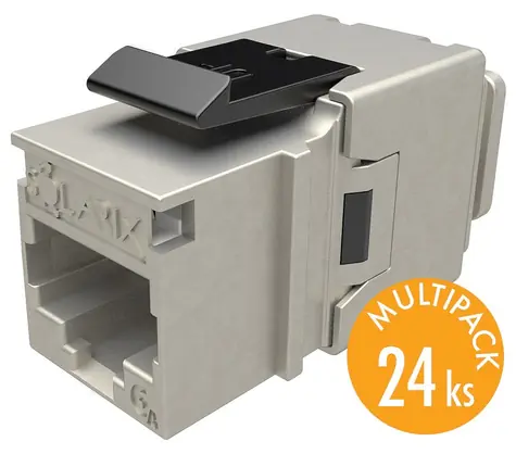 Solarix Keystone-Kabel mit Schnellanschluss CAT6A STP, 24er-Pack / Keystone / RJ-45 / 10G / geschirmt