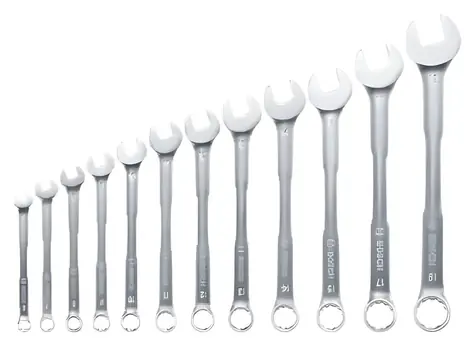 BOSCH Kombinationsschlüsselsatz, 12-teilig / Schlüsselsatz / 6-19 mm / Chrom-Vanadium / mit Organizer