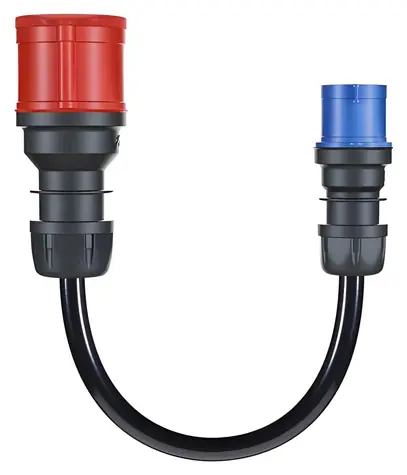 go-e Adapterkabel CH-04-01 schwarz / Adapter / CEE32 3f 32A auf CEE16 1f 16A / 30 cm / IP55
